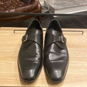 Ferragamo men’s black single monk strap shoes size 13
